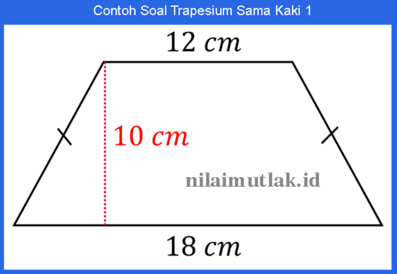 Contoh soal luas trapesium sama kaki 1